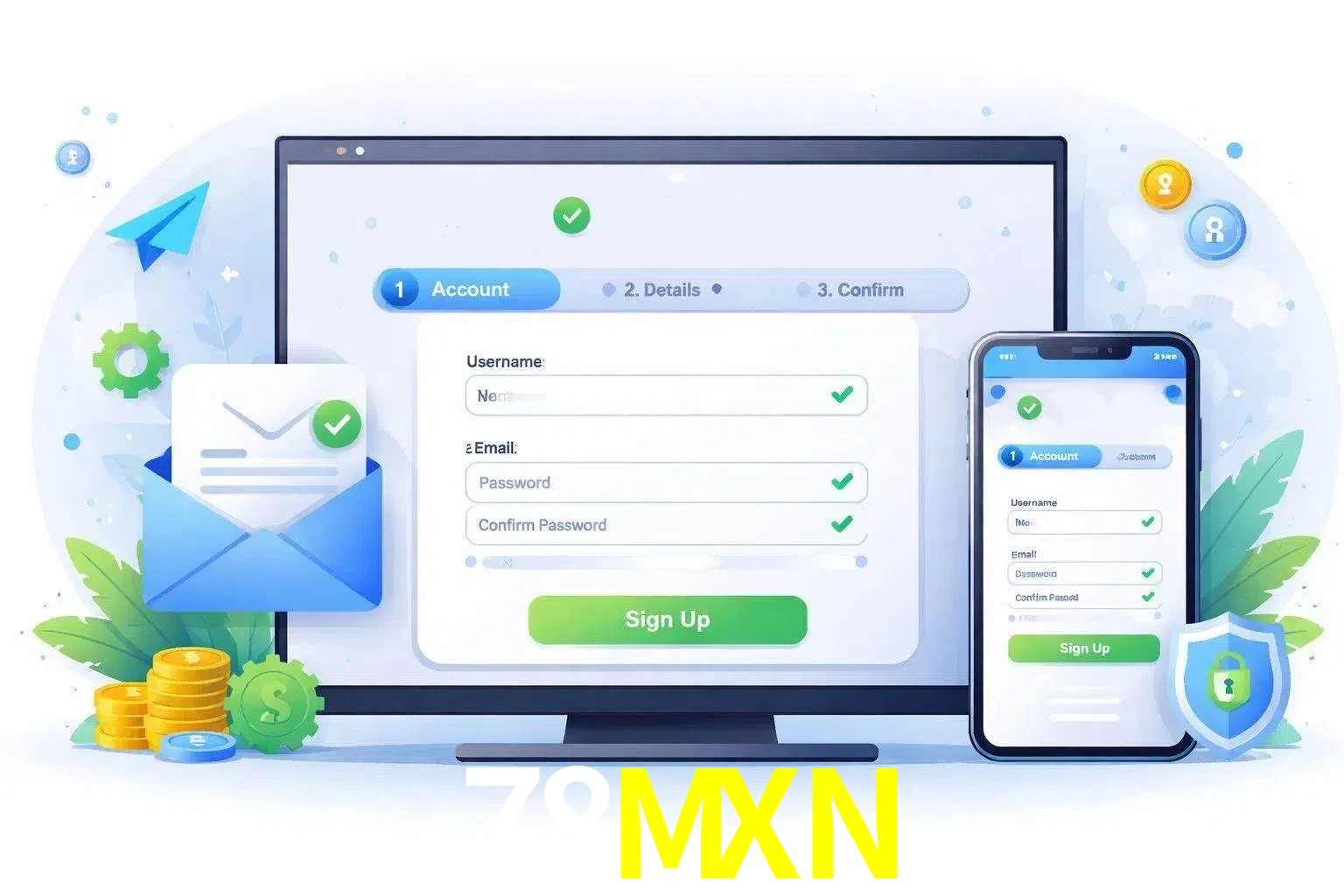 Registro de nuevo usuario y configuración de cuenta 78MXN